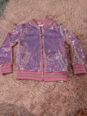 Disney Pink & Purple Sequin Bomber Jacket